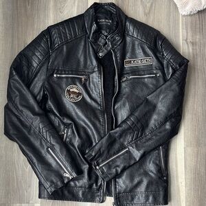 BO Katie Seth motorcycle jacket with patches size medium
